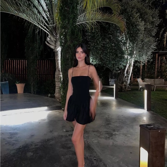 Zara MIXED RIB POPLIN BALLOON DRESS - Picture 11 of 11